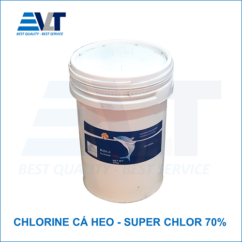 Chlorine cá heo - Super Chlor 70%, Ca(OCl)2, 45kg/thùng, Trung Quốc