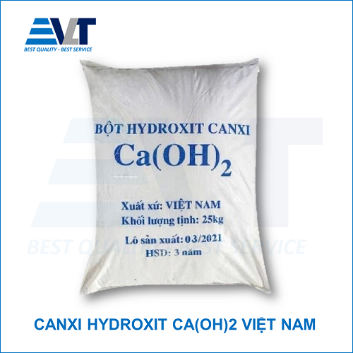 Calcium hydroxide Ca(OH)2 96%, 25kg/bao, Việt Nam